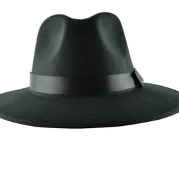 Whole-Yoccas wzdłuż zimowego kapelusza vintage jazz cap scena British Men Sombreros Para Hombres Black Fedora Hats for Mens298U