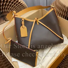 10A Mirror Quality Designer PM MM Carryall Bag Womens Composite Tote Bag Luxurys Canvas Handbags Small Medium Hobo Purse Brown Shoulder Bag With Mini Pouch