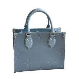 24SS Women Totes Bags Classic Flower Handbag Luxurys Designers Haze Blue Shouder Crossbody Messenger Ladies Travel Handbags pouch purse MM/PM 35/25cm