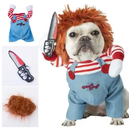 Rompers Pets Dogs Halloween Costume Nowość ubrania dla zwierząt makupa fantazyjna sukienka Jumpsuits Halloween komiczne stroje cosplay imprezowe ubranie