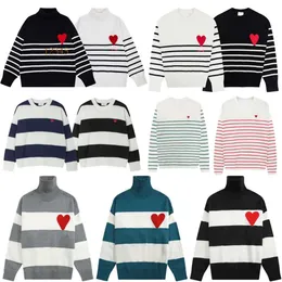 Paris Men's Y2K Hoodie Designer Heart Classic Knitwear Womens randig pullover Tröja åldras Cardigan Sailor Collar Street Wear 99