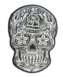 Intero LIVE LOVE RIDE Toppa ricamata con teschio di zucchero, ferro sulla giacca, gilet, ricamo distintivo, applique, ricamo, emblema 5quot 4198140