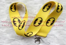 New Lot 10pcslot Cartoon AnimationYellow Batman Mobile Phone lanyard Key chain straps charms9043518