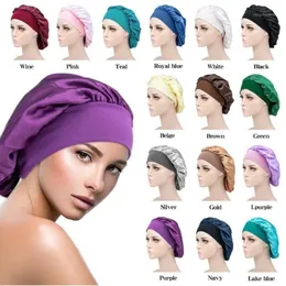 Chapéu de dormir de cetim de aba larga feminino touca de dormir noite cuidados com o cabelo bonnet nightcap masculino unissex boné chuveiro cabeça de seda wrap1273h