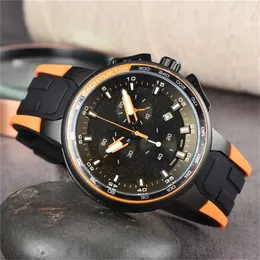 42% 할인 Watch Watch Men Sports Mens Quartz 모든 작은 다이얼 작업 다중 색상 고무 스트랩 Montre Homme