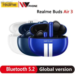 Mobiltelefonörlurar Realme Buds Air 3 Bluetooth 5.2 Långt batterilivslängd Örtelefon 42dB Active Noice Avbrytande hörlurar IPX5 Vattenbeständig headset YQ240304