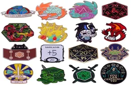 D20 DnD RPG Permainan Dadu Dungeon Master Enamel Pin Logam Bros Lencana Mode Perhiasan Pakaian Topi Ransel Hadiah Aksesori2341800