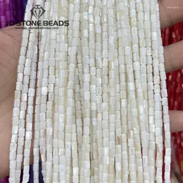 Pedras preciosas soltas 3 5mm contas de concha natural multi cores mãe de pérola forma cilíndrica para fazer jóias acessório de colar diy