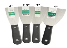 4PCSSet Putty Nóż Scraper Blade 2quot 25 Quot 4Quot Carbon Steel Stal Plastikową skrawkę do łopaty ściennej KN6080242