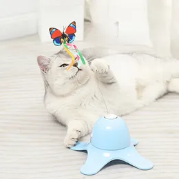 Pet Products Automatic Cat Tease Toys Interactive Electric Rotating Butterfly Kitten Cat Toys Realistic Fluttering Cat Exercise 240226