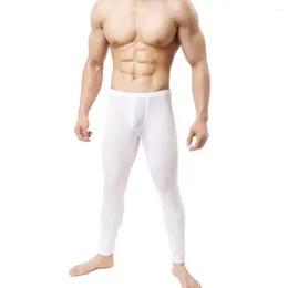 Herrenhosen Männer Slim Fit Ultradünne U-Beutel Lange Unterhosen Hohe Elastizität Lounge für Zuhause Weiche Leggings mit mittlerer Taille Unterwäsche