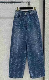 Jeans femminile donna ansato donna jeans in vita alta pantaloni denim abbigliamento blu jeans di qualità vintage pantaloni dritti 2023 8t 240304