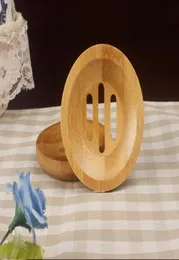 Home Garden Round Mini Soap Dish Holder Creative Environmental Protection Natural Bamboo Soaps Holders4388527