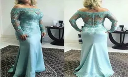 2019 elegante mãe da noiva vestidos fora do ombro rendas apliques mangas compridas vestidos de noite personalizado até o chão convidado de casamento 7617855