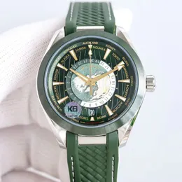 Orologi di design con ora mondiale Colore Terra Massima qualità Sport Casual Viaggi d'affari Doppio strato Specchio in zaffiro rivestito incolore Impostazione rapida individuale Ora mondiale