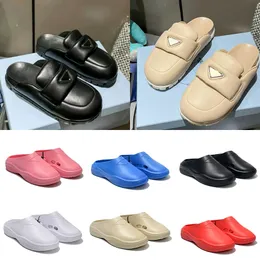 Sabots Slides Slides Slippers Womens Soft Pated Nappa Leather Sandals Foam Protber Platfor