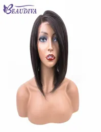 Parrucche corte per capelli umani anteriori in pizzo Parrucca Bob per donne nere Capelli vergini brasiliani pieni e spessi 7509442