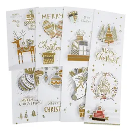 8PcsLot Merry Christmas Greeting Cards With Envelope Xmas Year Invitations Postcard Card Holiday Party Supplies 240301