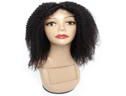 Kisshair 4x4 fechamento do laço peruca afro kinky encaracolado peruca de cabelo humano para as mulheres renda transparente brasileiro cor natural remy cabelo preplu9668280