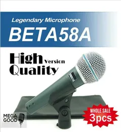 Microfono 3pcs Wersja Wysokiej jakości wersja Beta 58 A Vocal Karaoke Handheld Dynamic Pnered MicroPhone Beta58 Microfone Beta 58 A MIC 6242557