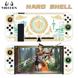Fälle Ersatz Fall Shell Für Nintendo Schalter Oled Gehärtetes Glas Film Für Zelda Limited Edition Für Joycons Custom Protective