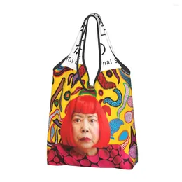Shopping Bags Yayoi Kusama Art Grocery Funny Shopper Shoulder Tote Large Capacity Portable Handbag