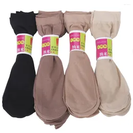 Mulheres Socks 10 PCs /Lot Summer Crystal Short for Woman 2024 Feminina Elastic Nylon Hosiery