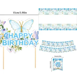 New New Paper Plate Cups Napkins Birthday Disposable Tableware Set For Baby Shower Supplies Butterfly Party Decor