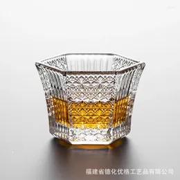 Wine Glasses Japan Ishizuka Nizu Light Hexagonal Crystal Glass Tea Cup Whiskey Sake Single Master
