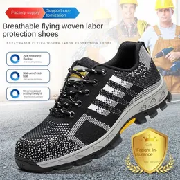 Yüksek kaliteli unisex yıkılamaz ayakkabılar erkek ve kadınlar çelik ayak parmağı iş güvenlik ayakkabıları delinme geçirmez botlar kaymaz spor ayakkabılar 240228