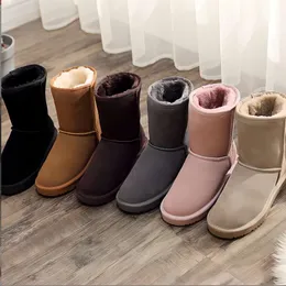 Australia Genuine Leather Middle 5825 Designer Women Snow Boots Soft Comfortable Sheepskin Fur Keep Warm Boot Lady Girl Beautiful Christmas Birthday Gif