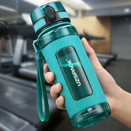 UZSPACE Sport Water Bottles Portable Gym anti-fall Leak-proof large Capacity fitness Kettle Tritan Plastic Drink bottle BPA Free 201127