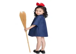 Japanese Anime Child Costumes Kiki Cosplay Navy Dress Girls Little Witch Qiqi Sets With Red Headband Halloween Costumes For Kids6044658