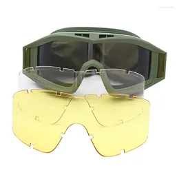 Vetri per occhiali da esterno Deserto di lenti antipolvere tattico Deserto antipolvere 3 Sport Sports Motorcycle Shooting Goggles Impatto