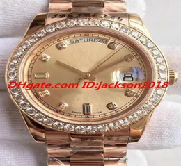 New Style Luxury Watch 3 Style 18K SOLID YELLOW GOLD DIAMOND BEZEL DIAL 41MM Mens WATCH Automatic Fashion Men039s Watches Wrist9200001