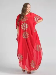 Vestido novo africano moda feminina lantejoulas de ouro solto vestido longo casaco preto tamanho livre para entrega rápida