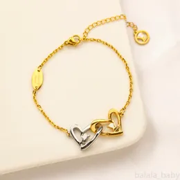 Designer Bracelets Brand Letter heart Bracelets Gold Plated Chain Women Bangle Bracelet Jewelry Accessories Lovers Gift