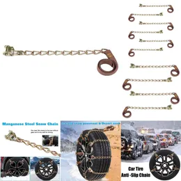 New 1/4/6Pcs Anti Skid Car Wheels Chains Winter Outdoor Snow Tire Emergency Double Manganese Anti-Skid Chain