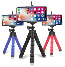 Universal Flexible Mini Octopus Leg Style Portable Cell Phone Mounts Holders Adjustable Tripod Stand with Clip Bracket Holder fo7122267