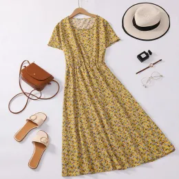 Dress Midi Dress Floral Print Women Vestidos De Playa Vintage Elegant 2022 Summer Party Dresses Ropa Pregnant Woman Clothes Casual