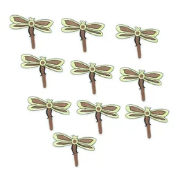 10st Brown Dragonfly Brodery Patches For Clothing Iron Patch för kläder Applique Sy Tillbehör Klistermärken Badge på tyg I8137757