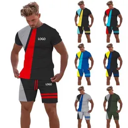 Erkek Trailsits Özelleştirilmiş Erkekler Jogging Suit 2 Parçalı Set Kısa Erkek Giyim Özel Etiket Spor Giyim Sports Giyim J240305