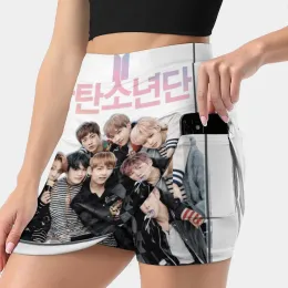 rock Neue Frauen Röcke Doppelschicht Gedruckt Kurzes Kleid Mini Sport Rock Jimin Jhope Rm Jungkook Suga Jin V Taehyung Damen kurze