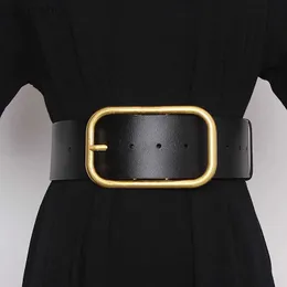 Ремни 2022 Дизайнерский ремень шириной 7 см, 70 мм, кожаный черный пояс, женские ремни с большой золотой пряжкой, классический повседневный ремень с жемчугом 240307
