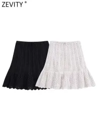 kjol zevity nya kvinnor mode fast färg spets virkning stickning en linje mini kjol faldas mujer kvinnliga chic ruffles vestidos qun4699