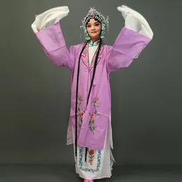 Costume di scena teatrale dell'Opera di Pechino, Ballerina di fiori, Donna, Cina Yue e Huangmei, Abbigliamento da opera, Abito da donna antica e ricca