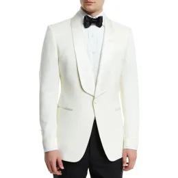 الدعاوى 2017 Cream Ivory Men Suits Groom Tuxedos Jacket Stup