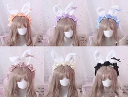 Påskbarn Plush Rabbit Ears Hair Sticks Girls Ribbon Bows Princess Hair Accessories Barn Cosplay Party Hairbands Q45828419308