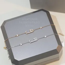 نقل UNO Designer Bracelet Anklet for Woman Diamond Gold Plated 18K 925 Silver أعلى مواد مضادة للمواد المتقدمة تصميم العلامة التجارية الكلاسيكية مع Box 006