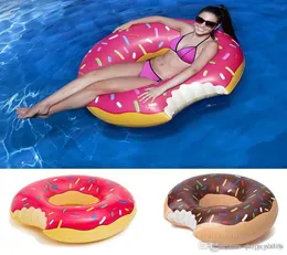 2016 Summer Water Toy 48 inch Gigantic Donut Swimming Float Inflatable Swimming Ring Adult Pool Floats 2 Colors Strawberry and Ch2254322